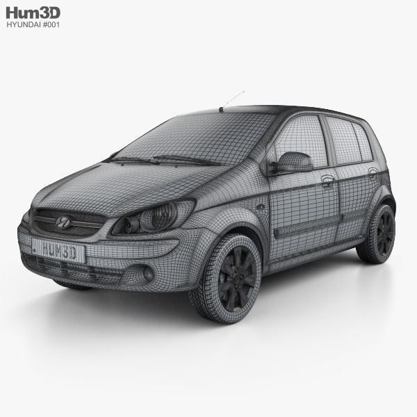 Hyundai Getz 2008 3d Model