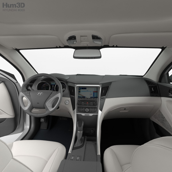 Hyundai Sonata Yf Hybrid With Hq Interior 2015 3d Model