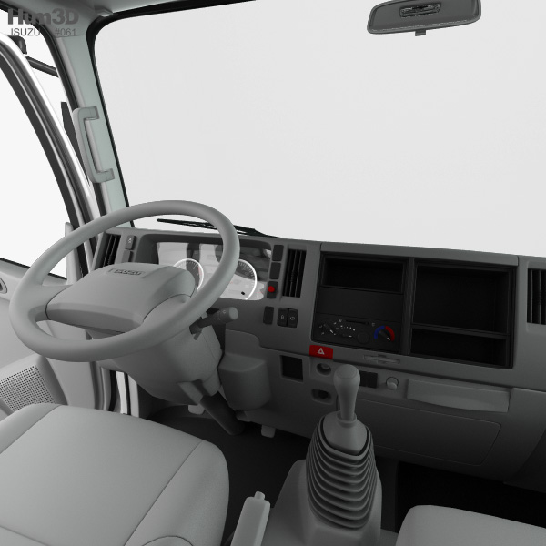 Isuzu Nps 300 Single Cab Chassis Truck With Hq Interior 2015 3d Model