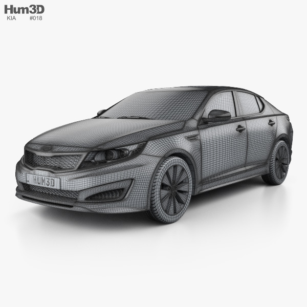 Kia Optima K5 With Hq Interior 2011 3d Model