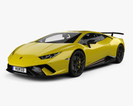 Lamborghini Huracan Performante with HQ interior 2020 3D model
