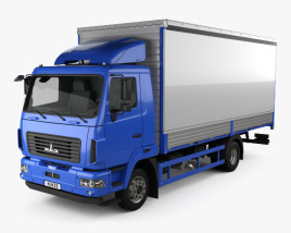 MAZ 4381 Box Truck 2019 3D model
