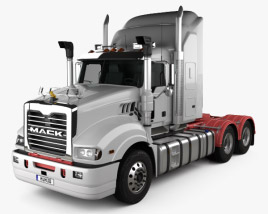 Mack Trident Axle Back High Rise Sleeper Cab Tractor Truck 2008 3D model