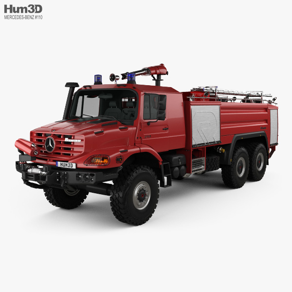 Mercedes Benz Zetros Rosenbauer Fire Truck 2008 3d Model
