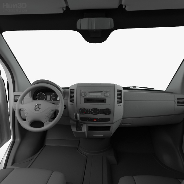 Mercedes Benz Sprinter Passenger Van Swb Hr With Hq Interior 2013 3d Model