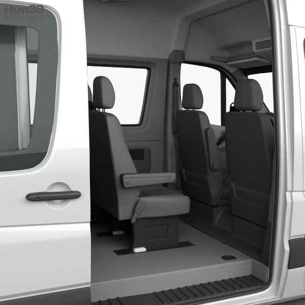 Mercedes Benz Sprinter Passenger Van Swb Hr With Hq Interior 2013 3d Model
