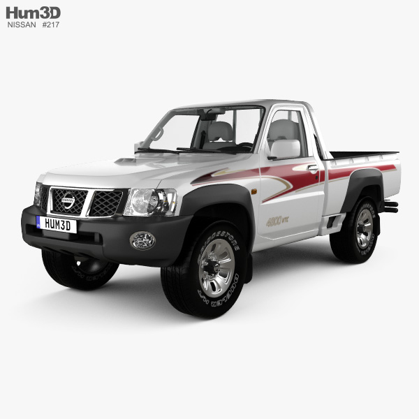 Nissan Patrol Pickup With Hq Interior 2016 3d Model