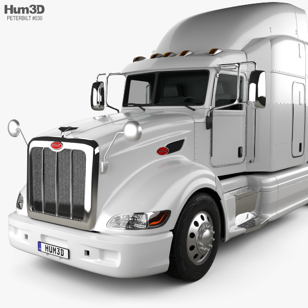 Peterbilt 386 Sleeper Cab Tractor Truck 2010 3d Model