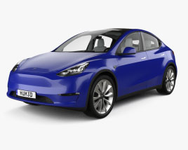 Tesla Model Y with HQ interior 2024 3D model