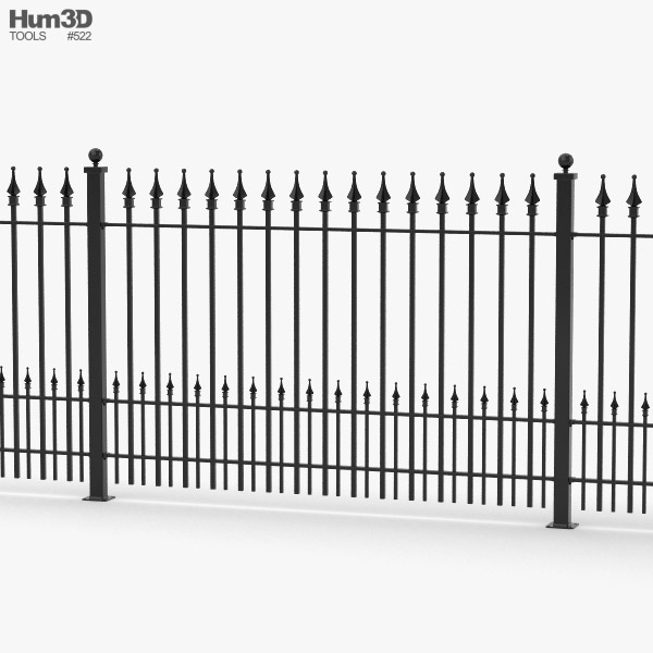 Wrought Iron Fence 3d Model Architecture On Hum3d