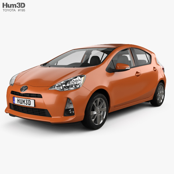 Toyota Prius C With Hq Interior 2012 3d Model