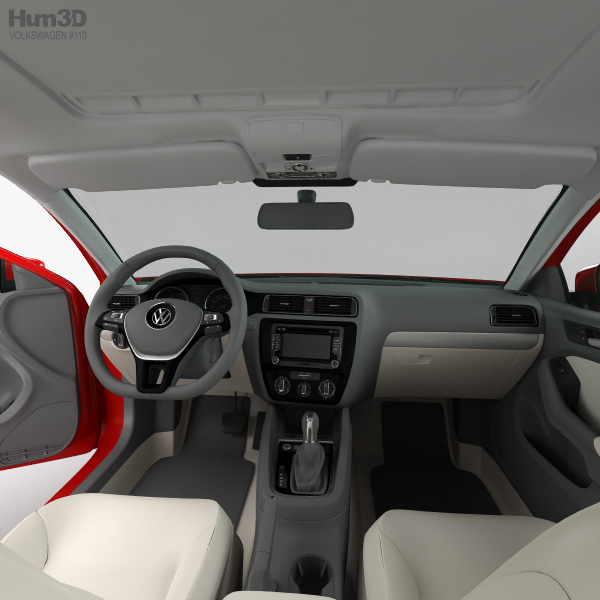 Volkswagen Jetta With Hq Interior 2015 3d Model