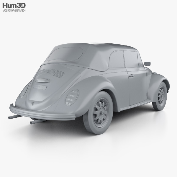 Volkswagen Beetle convertible 1975 3D model Vehicles on