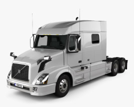 Volvo VNL Low Roof Sleeper Cab Tractor Truck 2014 3D model