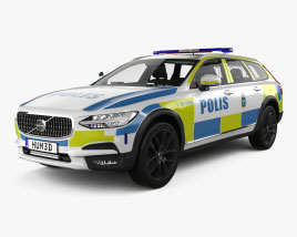 Volvo V90 Sweden police with HQ interior 2024 3D model