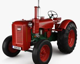 Volvo T43 Tractor 1949 3D model